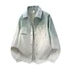 Camisa informal de manga larga tie-dye de moda para hombre, nueva camisa de moda con estampado de color degradado, chaqueta de trabajo para hombre