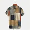 Nueva Camisa Casual Hawaiana Europea y Americana Transfronteriza Impresión Digital 3D Bandera Solapa Playa Manga Corta