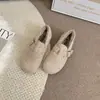 Zapatos Birkenstock aterciopelados para mujer, nuevos otoño e invierno 2026, estilo japonés retro, zapatos Birkenstock de suela blanda para mujer, zapatos peludos Lincoln Bo