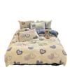 Conjunto de Quatro Peças de Veludo Leite de Inverno, Nova Capa de Edredom de Fleece Dupla Face, Lençol com Elástico, Conjunto de Três Peças de Lençol Quente de Flanela Coral