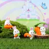 Fofo fofo coelho PVC enfeites de carro micro paisagem decoração de bolo coelho brinquedo artesanato enfeites