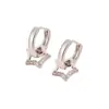 Pendientes de Zirconia Brillante con Forma de Estrella Studs Colgantes Estrella de Cinco Puntas Ear Cuff para Hombres y Mujeres Elegantes Exquisitos Aro de Pendiente de Moda Sencillo