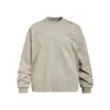 Camiseta lisa de manga comprida para homens, 280G, tendência high street cleanfit, simples e versátil, corte casual solto, gola redonda