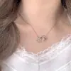 Collar de acero titanio con borla de estrella de explosión de sonido para mujer, nicho, súper dulce, súper hada, estrella joker, cadena para clavícula, venta al por mayor
