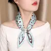 Moda Francesa Primavera Verão Lenço Pequeno Casual Camélia Fino Decorativo Lenço de Seda Luxo Leve Celebridade da Internet Proteção para Pescoço Feminina Fita Fluida