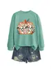 Amazon eBay site independente moda casual elegante feminina nova mimi floral abóbora outono e inverno moletom de manga comprida