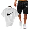 Traje deportivo informal de manga corta con camiseta de manga corta y parte superior de algodón para hombre de verano transfronterizo en stock