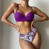Traje de baño de dos piezas estilo europeo y americano 2026 con copas rígidas Set de bikini de dos piezas Bikini de malla transfronteriza Traje de baño de comercio exterior