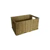 Cesta de almacenamiento de escritorio para el hogar, cesta de almacenamiento tejida, cesta rectangular de imitación ratán para snacks, cesta de lavandería