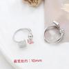 Ins Bolso de Perlas Insertable Versátil para Nicho Anillo Chapado en Oro Oro Real Platino diy Anillo Casero Diario Soporte para Anillo