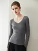 26 Nuevo Suéter de Cachemir 100% Puro Sin Costuras Otoño/Invierno para Mujer, Cuello en V Ajustado Agradable a la Piel Suéter Base de Punto