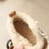 Roupas Outerwear Fofas Estilo Coreano Outono e Inverno Novas Sapatos Peludos para Bebês Forrados com Fleece para Aquecimento e Versáteis Sapatos de Algodão Moda Princesa