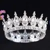 Tiara de Novia de Venta Caliente Transfronteriza Corona Redonda de Cristal Redondo Barroco de Alta Gama Corona de Princesa Cumpleaños Accesorios de Boda Lote
