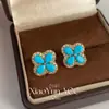 Brincos de Tarraxa Flor Azul Turquesa Vintage para Mulheres, Design Único, Brincos Exquisitos Tendência 2026, Acessórios de Orelha de Luxo Leve de Alta Qualidade