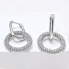 Pendientes de Moda de Lujo Ligero Estilo Retro de Hong Kong Europeos y Americanos, Diseño de Nicho, Pendientes de Aro Redondos Sencillos Microincrustados con Circonita