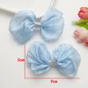Headdress de Flor de Cinco Pétalas com Pérola e Laço Estampado de Diamante em Rede Coreana Costurado à Mão para Bolsas, Sapatos, Meias e Acessórios de Vestuário DIY