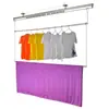 Barra retráctil para secar ropa de balcón, de una sola barra, acero inoxidable, plegable, gancho invisible para ropa para uso doméstico, no necesita tendedero separado