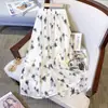 Falda Floral Pequeña Estilo Bosque Fresco para Mujer en Verano, Cintura Alta, Cubre la Piel, Falda de Largo Medio Adelgazante, Falda de Gasa de Hada para Personas Bajas