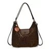 Bolso tote de leopardo moderno de gran capacidad, nuevo bolso de hombro cruzado vintage de alta gama para el trabajo, mochila multifuncional