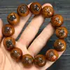 Pulsera de Madera de Azufaifo Natural Recolectada a Mano Sin Rayos, con Colgante de Vajra, Cuentas Budistas Estilo Chino para Hombre