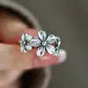Anel Flor Vintage de Prata Tailandesa Chiba para Mulheres, Novo Design de Nicho, Ajustável, Joia de Anel de Luxo Leve
