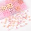 Vidro Rosa Transparente Cor Sólida Contas Redondas Contas de Cristal Roda de Contas Contas de Bambu Acessórios DIY Material Pulseira
