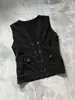 Chaleco retro de color liso oscuro nuevo de otoño, chaleco sin mangas con diseño de botón moderno y casual para comercio exterior transfronterizo