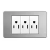 Enchufe de Interruptor Tipo 118 Taiwán, Acero Inoxidable Blanco Hogareño 110V Estándar Americano Enchufe de Interruptor de Pared Estilo Tailandés-S18