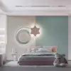 Papel de parede infantil cartoon quarto de criança nórdico luxo leve 3d tridimensional listrado estrela tecido de parede rosa quarto de menina papel de parede de cabeceira
