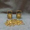 Adornos de Cubo de Latón, Adornos Exquisitos y Creativos para Escritorio y Entrada, Artesanías de Cobre, un Cubo de Lingotes de Oro, Decoración de Cubo Grande