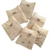 Calcinha feminina de renda estampada vintage, cintura média, algodão puro, fundo antibacteriano, laço de renda, calcinhas para meninas, fornecimento no atacado