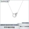 Colar com fivela de anel S925 prata de lei anel duplo digital romano pingente de diamante menina ins luxo leve corrente de pingente versátil