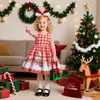 Vestido de Navidad para Piano de Estilo Nuevo Europeo y Americano Transfronterizo para Niñas con Estampado de Dibujos Animados Vestido de Danza de Rendimiento de Satén