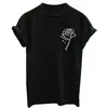 Camiseta básica casual retro Harajuku americana para millennials con diseño de estampado floral, camiseta de manga corta para mujer