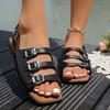 Sandalias de Moda de Suela Blanda para Mujer 2025 Verano Nuevo Estilo Retro Francés de Hada Playa Moda Marítima Sandalias para Mujer