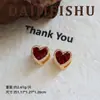 Pendientes Vintage Exquisitos Versátiles de Zirconia Roja con Goteo de Aceite y Perlas, con un Toque de Lujo Ligero y Gama Alta, Pendientes de Aguja de Plata S925 para Mujer