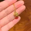 Collar de Plata de Ley S925 con Cuentas Pequeñas de Oro Shijia con Forma de Piña para Mujer Estilo Niche Elegante Mil Oros Alambre Dibujado Artesanal Retro Italiano