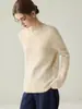 26 Otoño/Invierno Nuevo 100% Cachemir Puro Hilo de Colores de Moda Cuello Redondo Jersey Suéter Sencillo Elegante Mujer