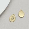 Vintage Beauty Head Simple Wind Footprint Round Gold Pendant diy Handmade Jóias Brincos Colar Pulseira Acessórios