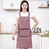 Delantal de cocina para el hogar hecho de algodón con bolsillo con cremallera, a prueba de aceite, resistente a las manchas, ropa de trabajo transpirable, fabricante transfronterizo
