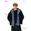 Sudadera con capucha a cuadros estilo retro americano, cárdigan, para hombre, holgada, corte limpio, color liso, para pareja