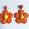 Aretes de Rafia Tejidos a Mano Estilo Bohemio de Verano Estilo Resort de Playa Aretes de Flores Joyería para Mujeres