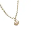 Collar Retro Francés de Diamantes y Perlas con Forma de Corazón para Mujer, Lujo Ligero, Cierre OT, Cadena para Clavícula, Estilo Niche de Alta Gama, Colgante de Cara Sonriente