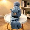 Conjunto de Gorro y Bufanda de Lana Tejida para Niños, Gorro Cálido de Protección para Orejas para Otoño e Invierno con Bordado de Letras para Niños y Niñas, Exclusivamente para Ventas Transfronterizas