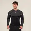 Onyx/X5 Novo Top Fitness Manga Longa Casual Respirável Justo Manga Longa Casual Corrida Tubarão