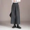 Pantalones casuales de pierna ancha para mujer, pantalones cropped, nuevo estilo coreano otoño e invierno 2022, de cintura alta, fluidos, elegantes, de corte recto, pantalones versátiles para mujer