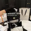 25P Novo Estilo Pequena Fragrância Alça Cf Mini Alça Clássico Preto Dourado Corrente Acolchoada Bolsa de Ombro Transversal
