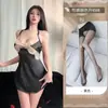 Pijama Delgado de Seda Helada de Alta Calidad para Mujer, Verano, Escuchando el Viento, Espalda Descubierta, Atado, Camisón Tentador y Sexy, Vestido Camisola para el Hogar de Mujer