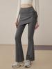 Pantalones de Yoga para Mujer Conjunto de Dos Piezas Falda de Cintura Alta Levanta Glúteos Ajustados Anti-Exposición Pantalones Acampanados Talla Grande Leggings de Pilates Fitness