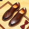 Zapatos Casuales de Cuero Genuino para Hombre, Zapatos de Cuero para Negocios para Hombres Jóvenes Estilo Británico con Suelas Suaves, Superficie Suave, Suela de Cuero Vacuno Resistente al Desgaste, Zapatos Derby
